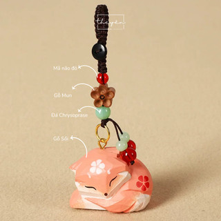 Móc Treo Hồ Ly - Móc treo Gỗ Sồi - Quà Tặng Trang Trí Dễ Thương, Phụ Kiện Treo Chìa Khóa