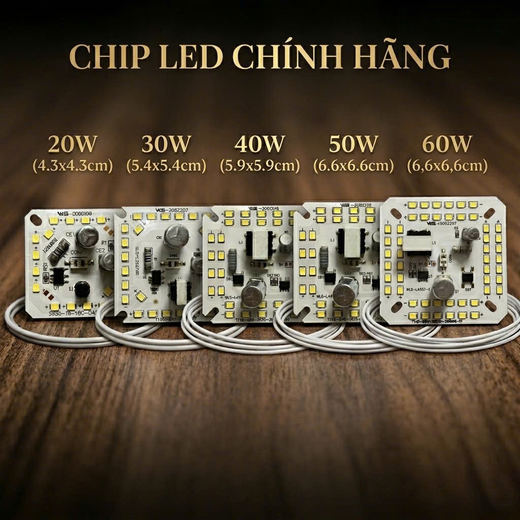 Chip LED 20W 30W 40W 50W 60W ĐIỆN 220v Siêu Sáng