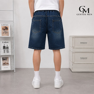 Quần Short Jean Nam Chun Co Giãn – Chất Demin Dày Dặn, Phong Cách Streetwear Màu Xanh, Màu Đen J96