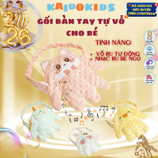 {KAIDOKIDS} Gối bàn tay điện tự vỗ chống giật mình cho bé hình thú có nhạc, giúp bé ngủ ngon.
