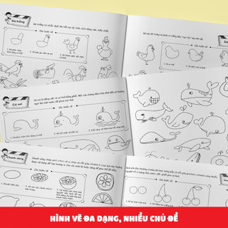 [TẶNG HỘP MÀU] Combo 2 Bộ Sách: Cuốn Bé Tập Vẽ 5000 Mẫu & Combo 3 Cuốn Rèn Luyện Tư Duy Não Trái, Não Phải