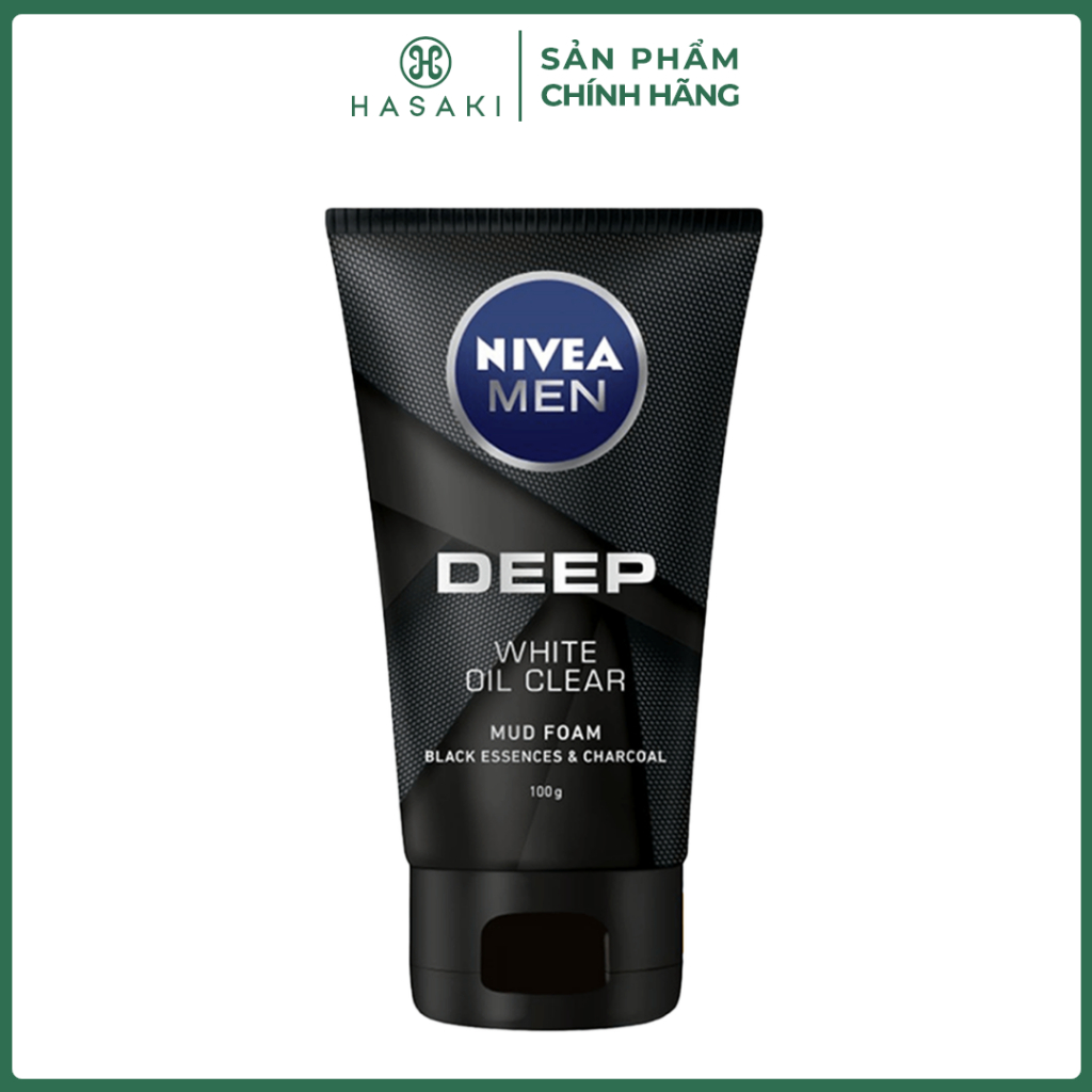 Sữa Rửa Mặt Nam Than Đen Hoạt Tính Hỗ Trợ Sáng Da Deep White Oil Clear Nivea Men 100Gr