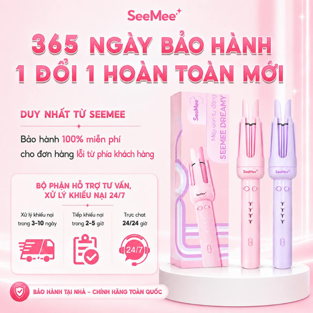 [GIÁ 345K TẠI LIVE SHOP]Máy uốn tóc tự động SeeMee tạo 2 kiểu xoăn trục 28mm 32mm giữ nếp 48h quà tặng bạn gái 20/10,LIS | BigBuy360 - bigbuy360.vn