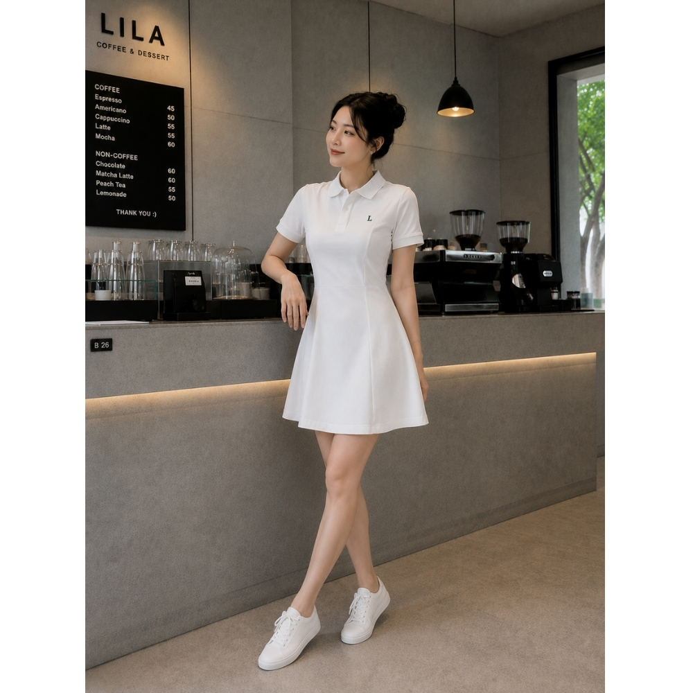 Áo polo nam, váy polo nữ đồ đôi thêu chữ cái A-Z theo yêu cầu vải cotton co giãn, quà tặng người yêu