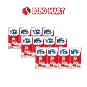 Lốc 4 Hộp GrowPLUS+ Pha Sẵn Vị Dâu Phát Triển Cân Nặng Trí Não Chiều Cao Cho Bé - Bibomart