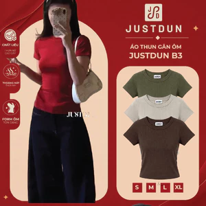 Áo thun baby Basic trơn ôm body chất tăm cotton Justdun B3