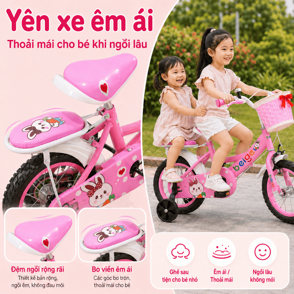 Xe đạp cho bé 2 tuổi đủ size 12-16-18 inch,Có hàng tại Thành phố Hồ Chí Minh,Quà tặng cho bé gái