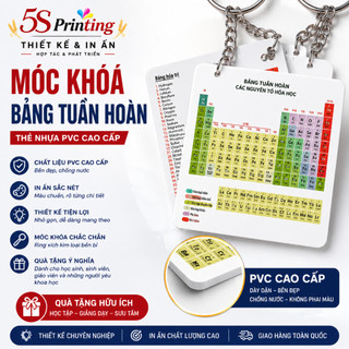 Móc Khóa - Bảng tuần hoàn hóa học (theo chương trình mới) - Chất liệu thẻ nhựa PVC dầy 4 lớp