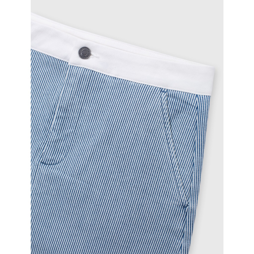 Chân váy nữ CANIFA dáng A ngắn công sở có lớp lót chất liệu cotton phối denim 6KS26S003