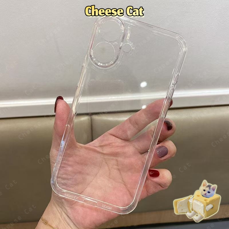 Ốp lưng TPU trong suốt cho iPhone 13 12 11 14 15 16 17 Pro Max 17 Air 7 8 Plus SE XR Xs Max, bảo vệ ống kính điện thoại.