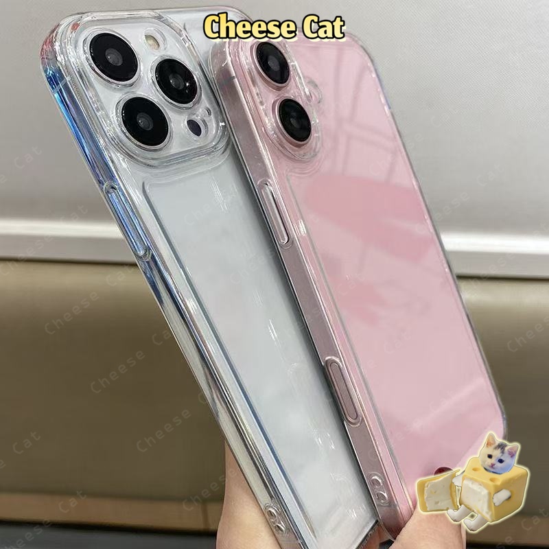 Ốp lưng TPU trong suốt cho iPhone 13 12 11 14 15 16 17 Pro Max 17 Air 7 8 Plus SE XR Xs Max, bảo vệ ống kính điện thoại.