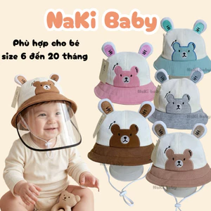TH2 (SIZE 6-20 THÁNG) Nón mũ kèm CÓ KÍNH chắn gió cản bụi bảo vệ bé yêu, tránh gió đi xe máy cho bé
