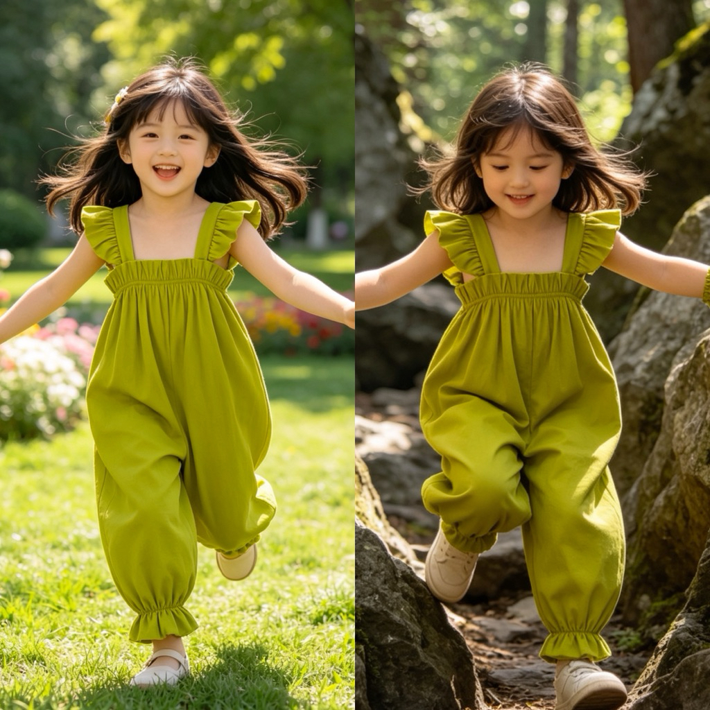 Jumpsuit Bé Gái Sát Nách Cánh Tiên CS002 Mặc Hè Thoáng Mát Size 4-7T (18-28kg)