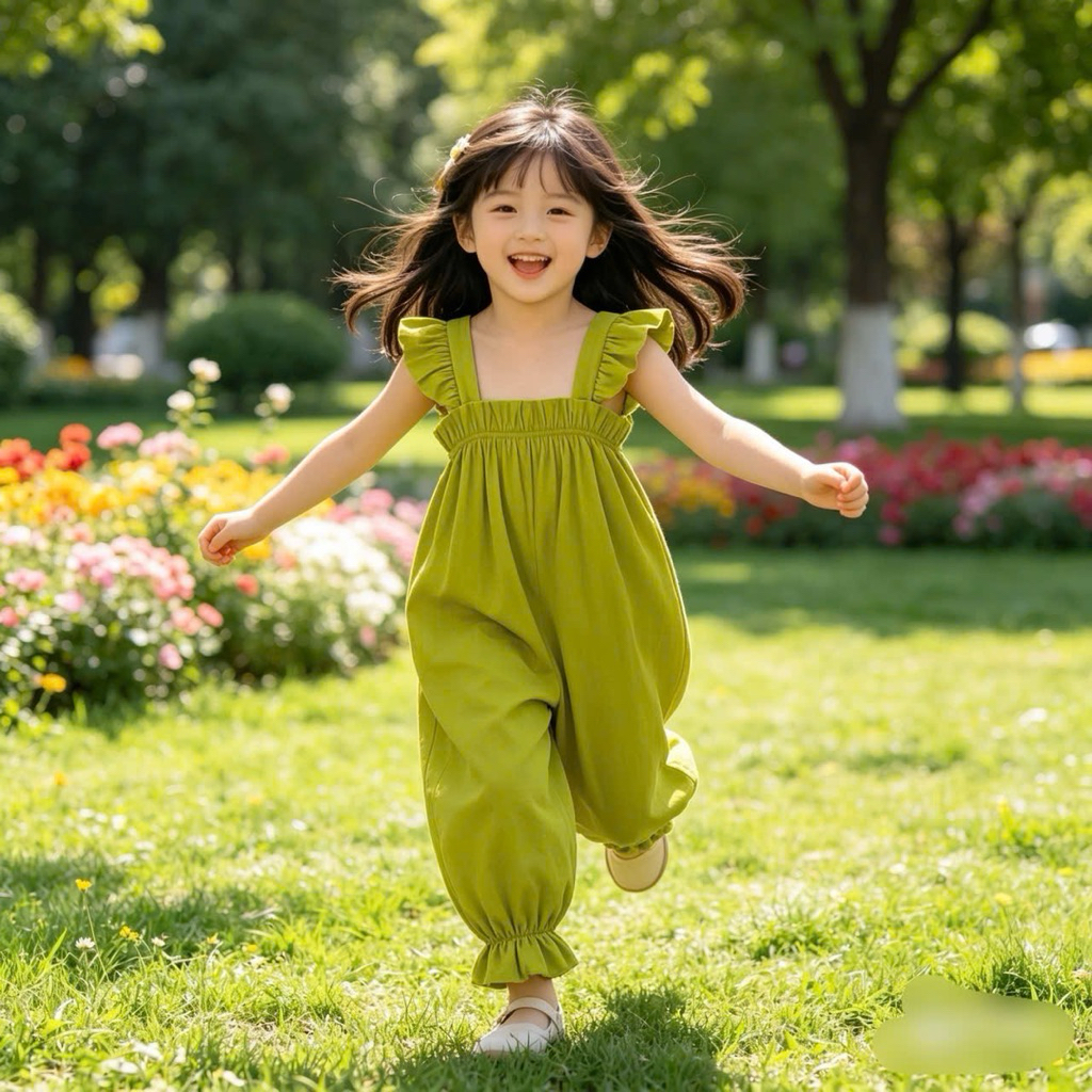 Jumpsuit Bé Gái Sát Nách Cánh Tiên CS002 Mặc Hè Thoáng Mát Size 4-7T (18-28kg)