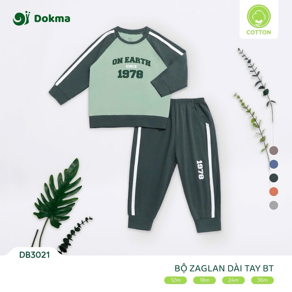 (8-13kg, 6-36M) Bộ Dokma Cài Vai Dài Tay Cotton Cho Bé DB3115 DB3024 DB3116 DB3021