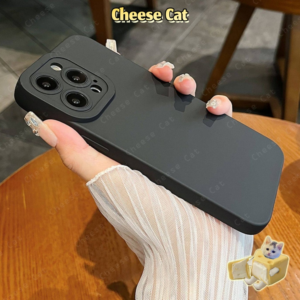 Ốp lưng silicon màu đen mờ và trắng cho iPhone 13 12 11 14 15 16 17 Pro Max 17 Air 7 8 Plus SE XR Xs Max