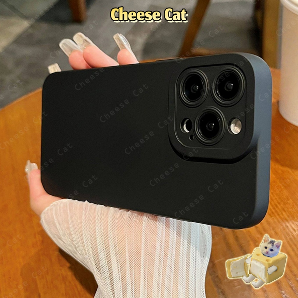 Ốp lưng silicon màu đen mờ và trắng cho iPhone 13 12 11 14 15 16 17 Pro Max 17 Air 7 8 Plus SE XR Xs Max