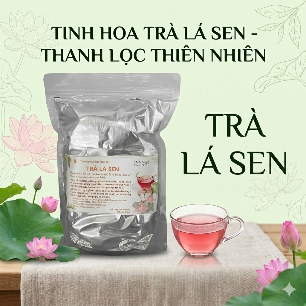 Trà lá sen 1 gói 90 túi lọc - Trà dáng thon