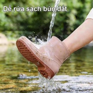 YOWXll Bốt Đi Mưa Nữ Chống Thấm - Giữ Ấm, Thời Trang,Chống trượt,Chống nước,Chống bẩn