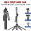 Gậy chụp ảnh 4 chân 1m8 kim chân máy ảnh, điện thoại có tay cầm chống rung xoay 360 kèm remote quay phim,livestrem từ xa