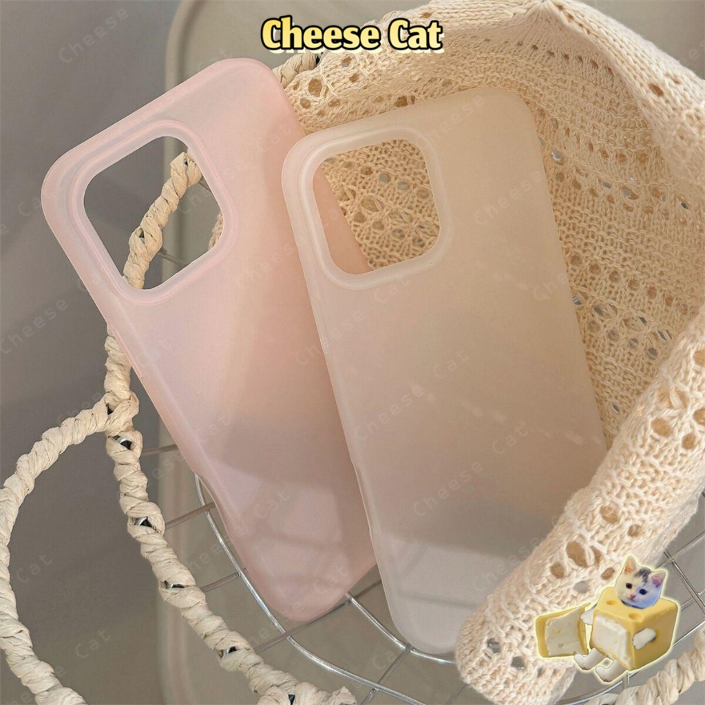 Ốp lưng iPhone màu hồng mờ chống bám vân tay cho iPhone 13 12 11 14 15 16 17 Pro Max 17 Air 7 8 Plus SE XR Xs Max