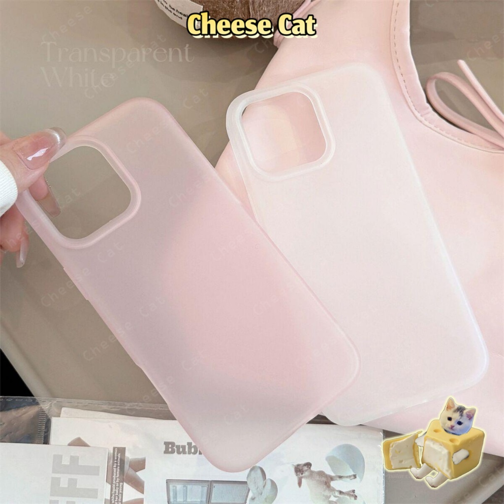 Ốp lưng iPhone màu hồng mờ chống bám vân tay cho iPhone 13 12 11 14 15 16 17 Pro Max 17 Air 7 8 Plus SE XR Xs Max