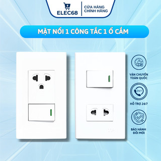 Mặt đôi 1 ổ cắm 1 công tắc 2 chấu, 3 chấu TPE, chính hãng - thietbidienelec68