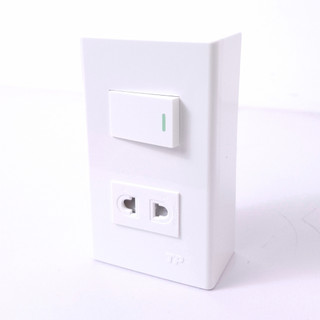 Mặt đôi 1 ổ cắm 1 công tắc 2 chấu, 3 chấu TPE, chính hãng - thietbidienelec68