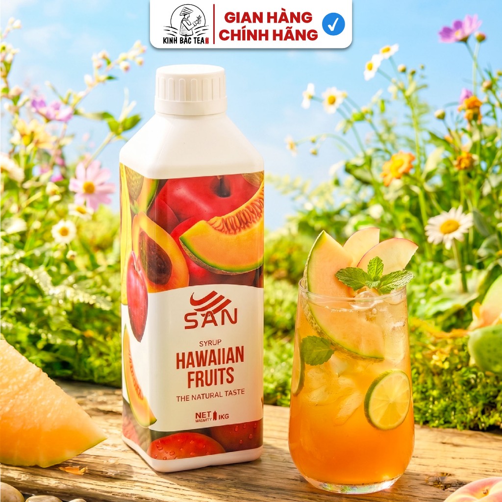 Syrup/siro TÁO, ĐÀO, DƯA LƯỚI SAN, có mẫu thử 100ml, tặng công thức pha chế, hương thơm nổi bật