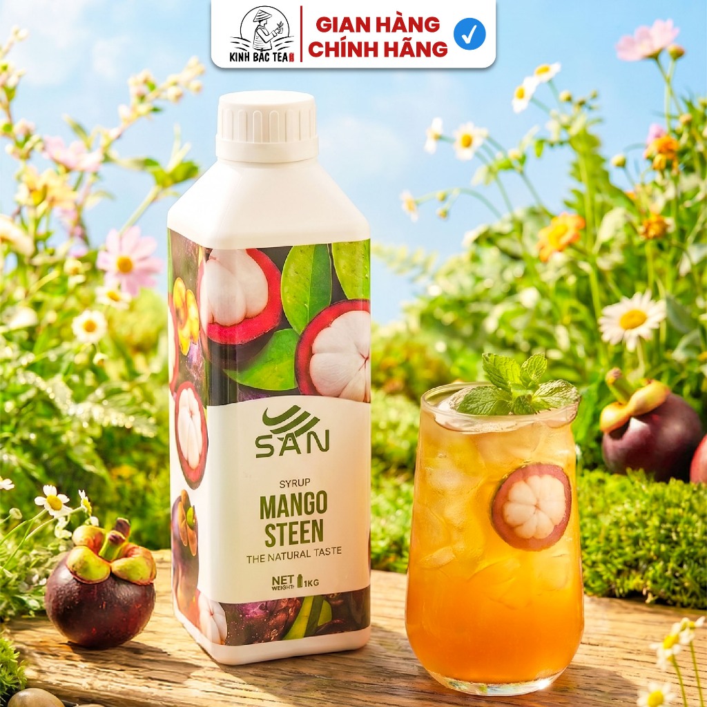 Syrup/siro MĂNG CỤT SAN, có mẫu thử 100ml, tặng công thức pha chế, hương thơm, màu sắc nổi bật