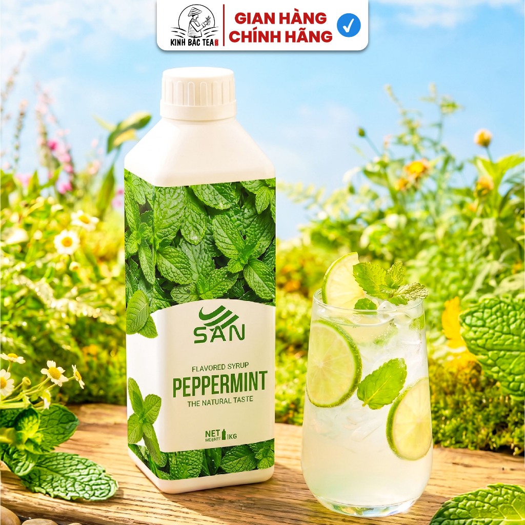 Syrup/siro Caramel SAN, đậm đà, có chai chiết 100ml, tặng công thức, latte, trà sữa, làm bánh