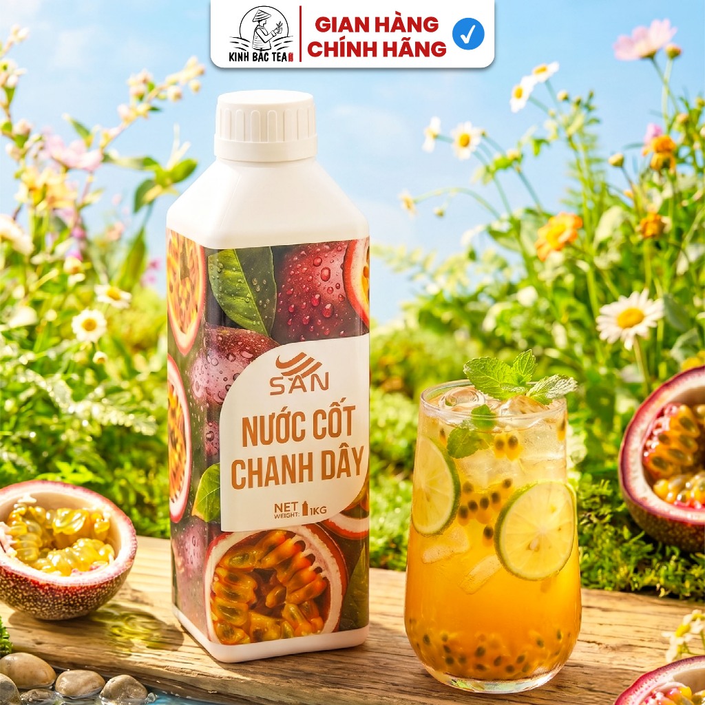 Nước cốt chanh dây SAN, có mẫu thử 100ml, tặng công thức pha chế, hương thơm, trái cây tự nhiên