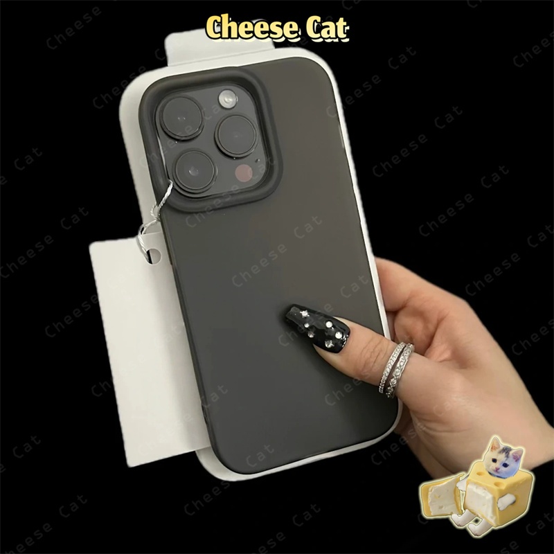 Ốp lưng iPhone màu đen không ố vàng chất liệu mềm mại phù hợp với iPhone 15 16 17 13 12 11 14 Pro Max 17 Air 7Plus XR Xs