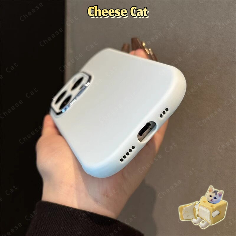 Ốp bảo vệ ống kính màu xanh kim loại nhạt cho iPhone 14 15 16 13 12 11 17 Pro Max 17 Air 7 8 Plus SE XR Xs Max