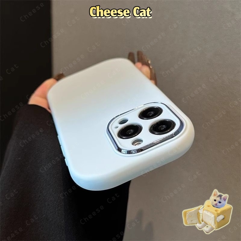 Ốp bảo vệ ống kính màu xanh kim loại nhạt cho iPhone 14 15 16 13 12 11 17 Pro Max 17 Air 7 8 Plus SE XR Xs Max