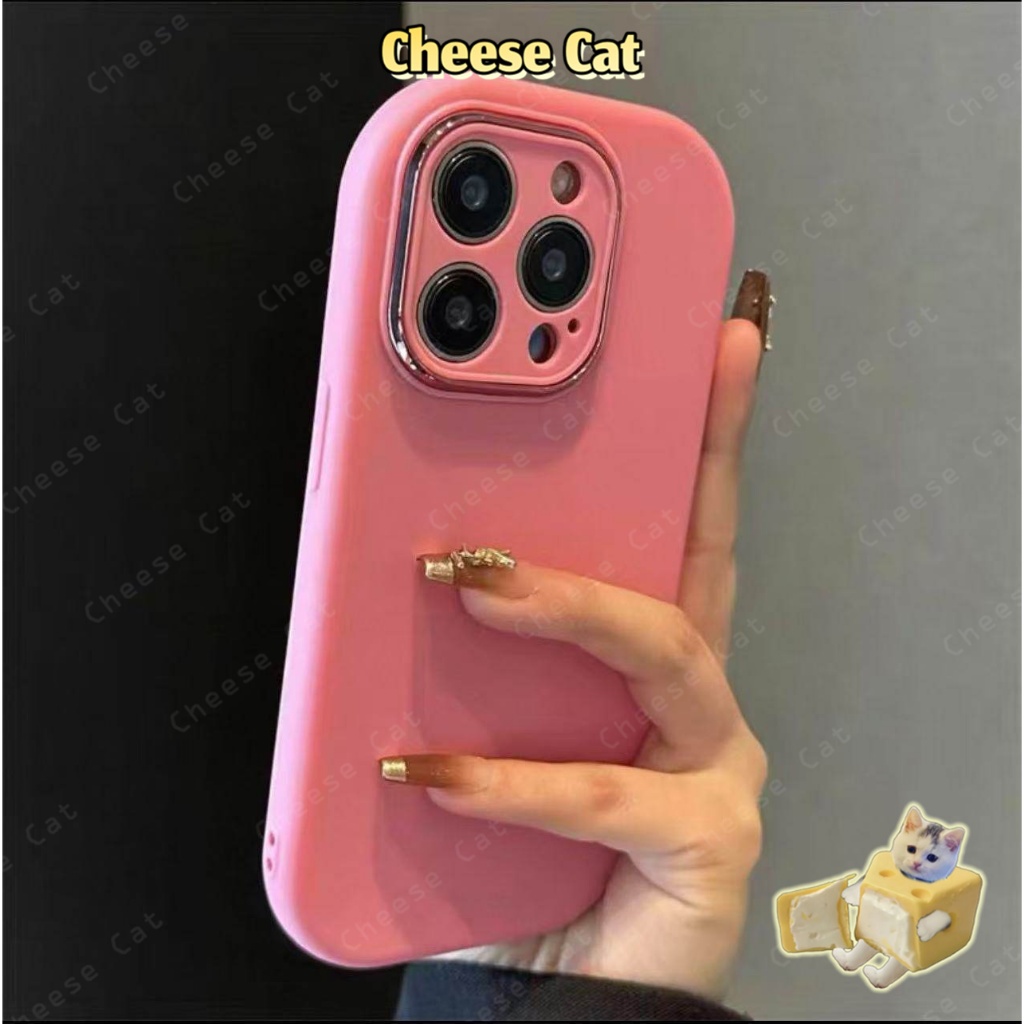 Ốp bảo vệ ống kính bằng kim loại hình Barbi màu hồng hoa hồng đỏ cho iPhone 14 15 16 13 12 11 17 Pro Max 17 Air 7P XR Xs