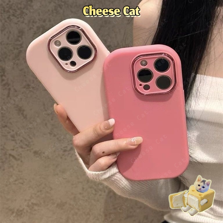 Ốp bảo vệ ống kính bằng kim loại hình Barbi màu hồng hoa hồng đỏ cho iPhone 14 15 16 13 12 11 17 Pro Max 17 Air 7P XR Xs