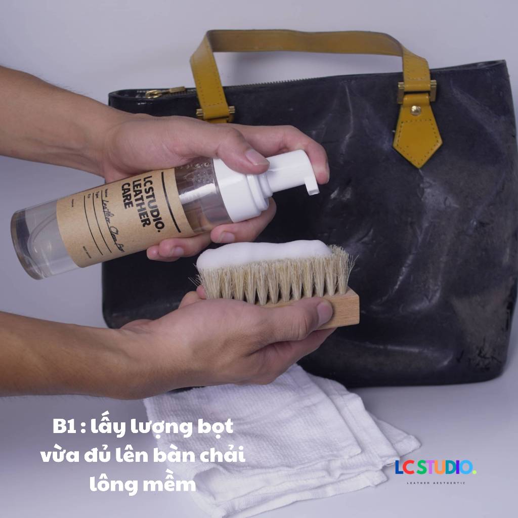 Leather Clean Bọt Vệ Sinh Giày Dép, Đồ Da,Sofa, Nội Thất Ô Tô, Túi Xách LC Studio