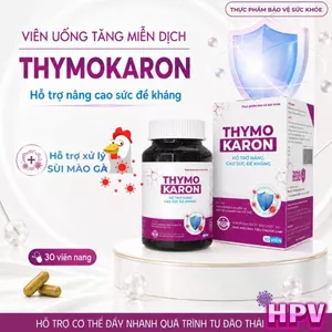 Viên Uống Hỗ Trợ Đào Thải H/P.V, Hỗ Trợ Tăng Miễn Dịch, Đề Kháng [THYMOKARON 30 Viên]