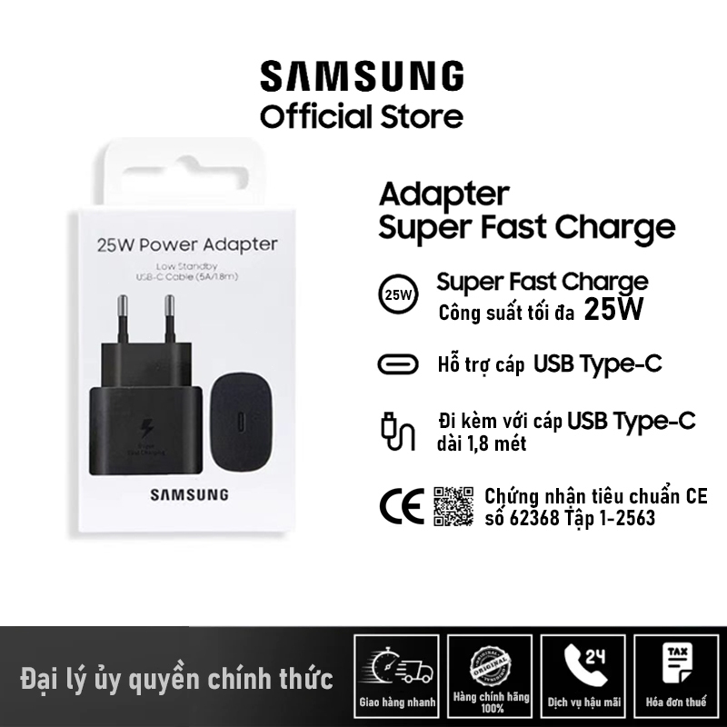Củ + Cáp Sạc nhanh Samsung 45W Type C NAHU kèm dây sạc Samsung Type C Hàng 1:1 Bảo hành Lỗi 1 đổi 1 trong 30 ngày