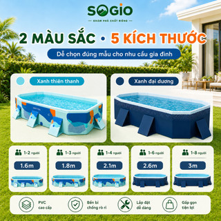 Bể Bơi Gấp Gọn Không Cần Bơm Hơi PVC An Toàn, Dễ Lắp Đặt Cho Gia Đình Và Trẻ Em Mùa Hè