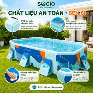 Bể Bơi Gấp Gọn Không Cần Bơm Hơi PVC An Toàn, Dễ Lắp Đặt Cho Gia Đình Và Trẻ Em Mùa Hè