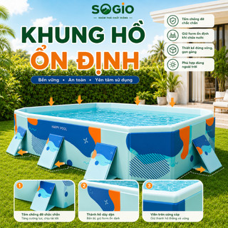 Bể Bơi Gấp Gọn Không Cần Bơm Hơi PVC An Toàn, Dễ Lắp Đặt Cho Gia Đình Và Trẻ Em Mùa Hè