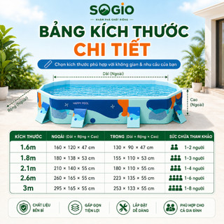 Bể Bơi Gấp Gọn Không Cần Bơm Hơi PVC An Toàn, Dễ Lắp Đặt Cho Gia Đình Và Trẻ Em Mùa Hè
