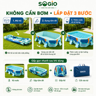 Bể Bơi Gấp Gọn Không Cần Bơm Hơi PVC An Toàn, Dễ Lắp Đặt Cho Gia Đình Và Trẻ Em Mùa Hè