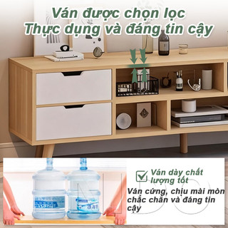 Kệ tivi phòng khách hiện đại Thiết kế bắc âu nhỏ gọn Nhiều ngăn lưu trữ Gỗ phối trắng đẹp 𝐍𝐈𝐃𝐎