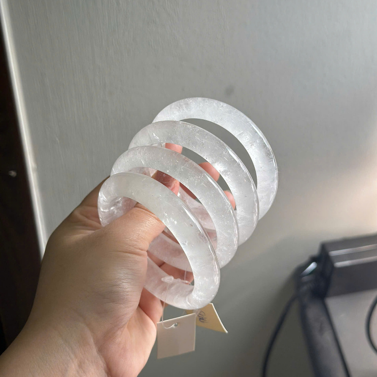 Vòng tay Thạch Anh Trắng bản hẹ trang sức thời trang cao cấp bằng đá tự nhiên 𝐬𝐡𝐚𝐧𝐠𝐡𝐚𝐢 𝐬𝐭𝐨𝐫𝐞