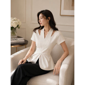 Áo Peplum Thiết Kế Vai Cắt Thanh Lịch – by Sorella Closet