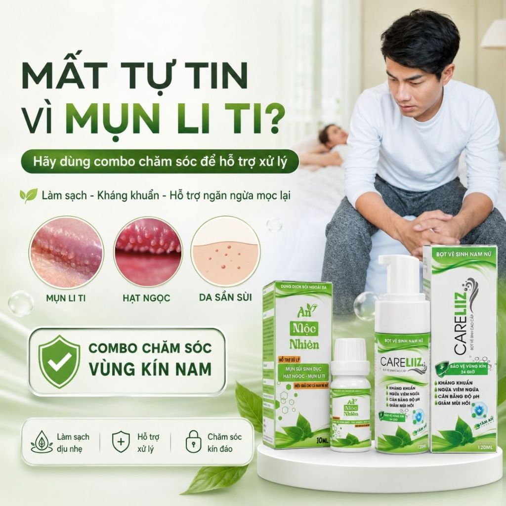 Combo Xử Lý Hạt Ngọc, Mụn Li Ti An Mộc Nhiên 10ml & Bọt Kháng Khuẩn CARELIIZ ( Che Tên ) [BR]