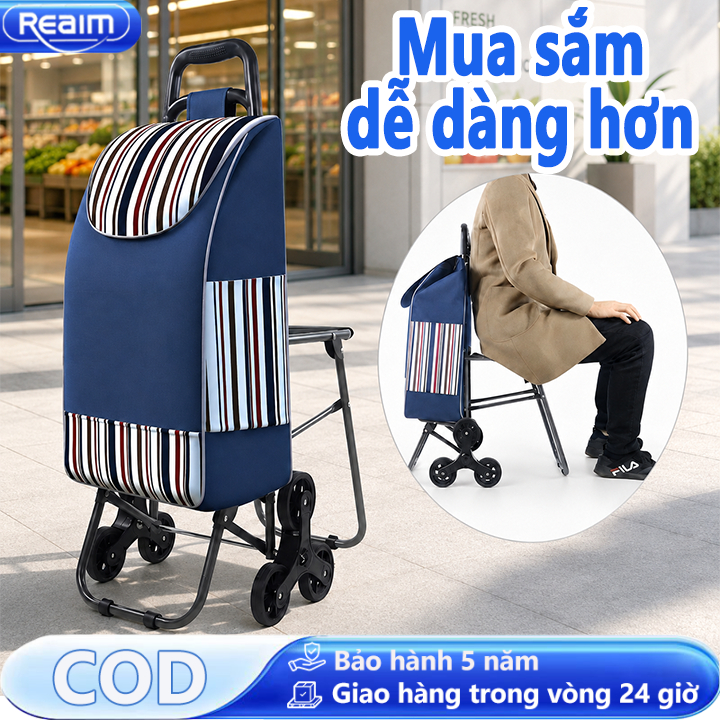 Xe Kéo 2-6 Bánh Hàng Nhập Khẩu Gấp Gọn Xe kéo hàng đi chợ Thép Chịu Lực Sơn Chống Gỉ Tải Trọng 200kg Dành cho gia đình